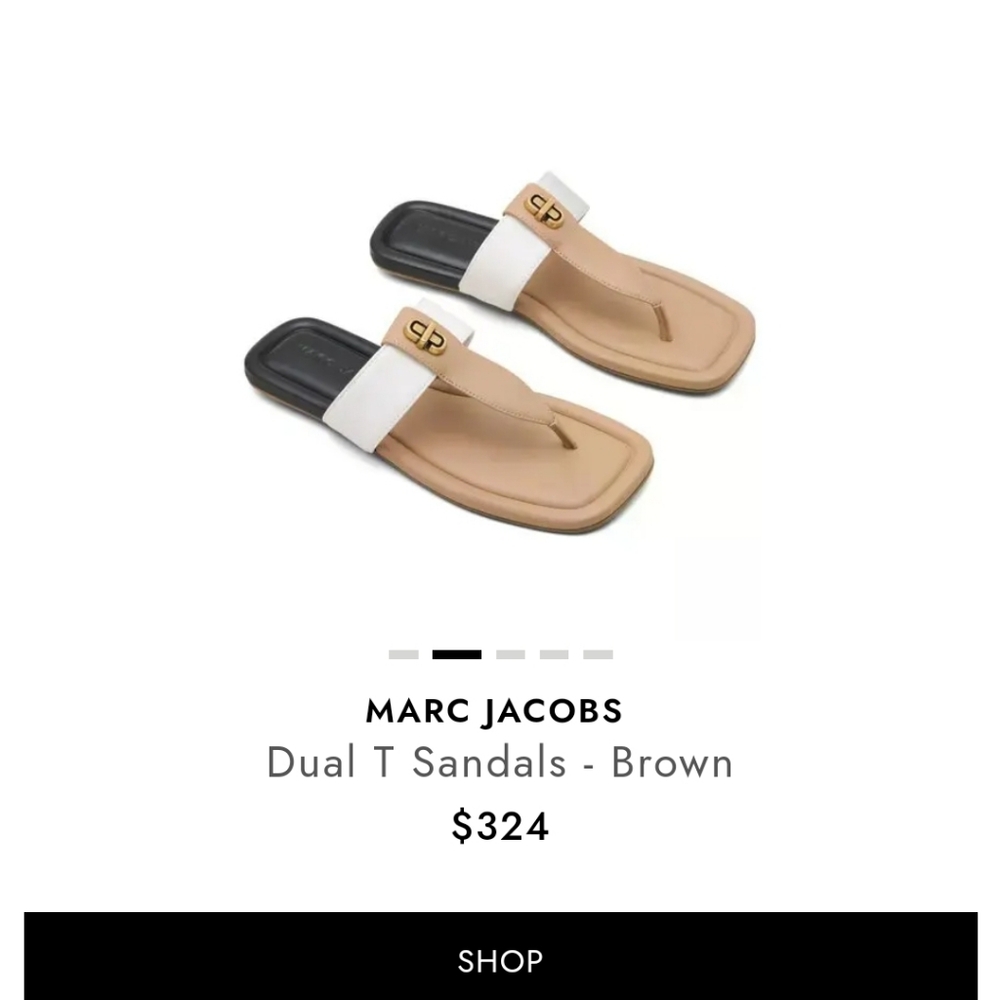 Marc Jacobs Dual T Sandals - Brown and White